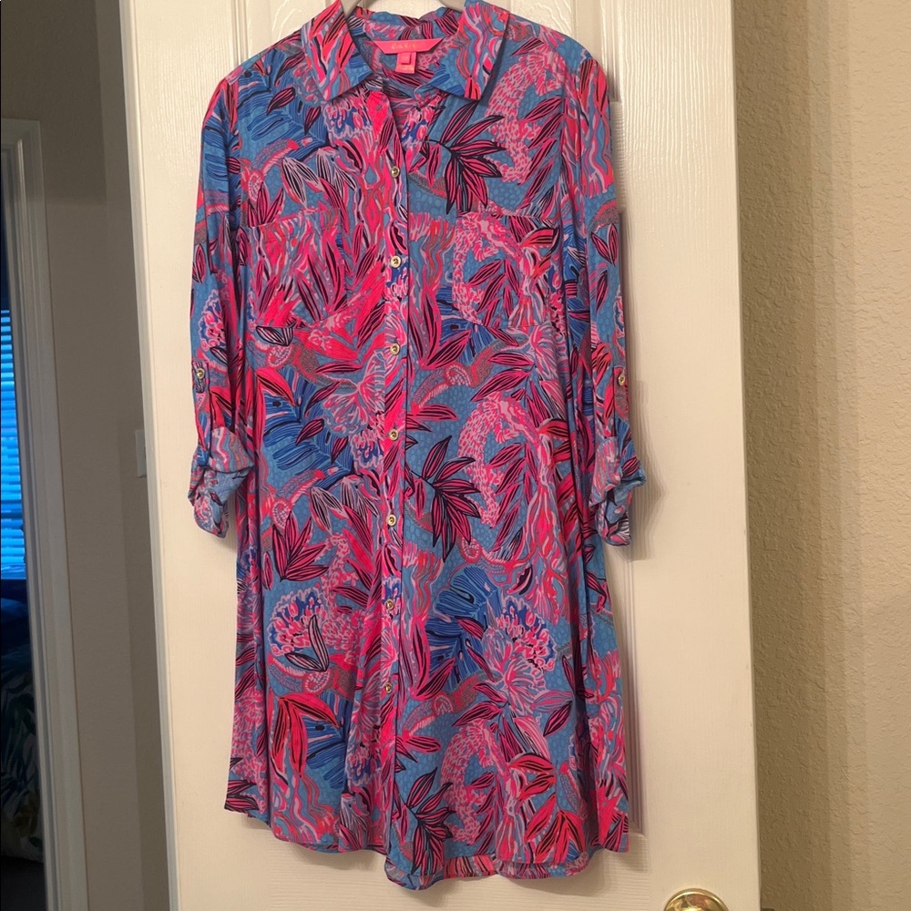 Lilly Pulitzer Natalie Long Sleeve Button Dress XXS - Like New